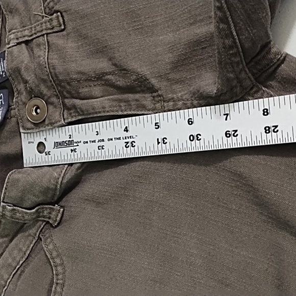 Olive Green Grey Stretch Skinny Jeans with Brass Back Pocket Detail - Picture 7 of 13